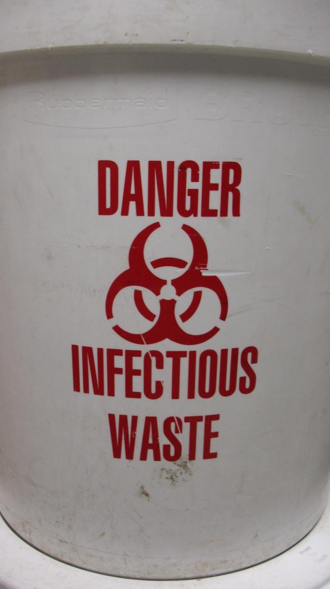 Infectious waste container